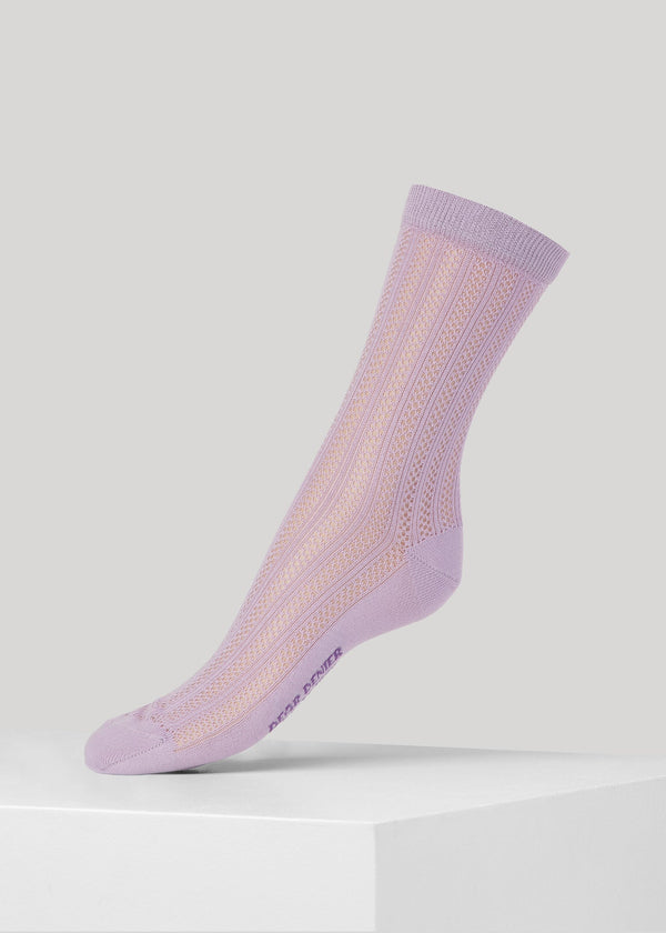 Annabelle Dot Knit Socks - Light purple