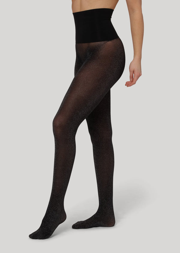 The Jenny Shimmer are exclusive shimmer tights with no seams and an extra high waistband.
